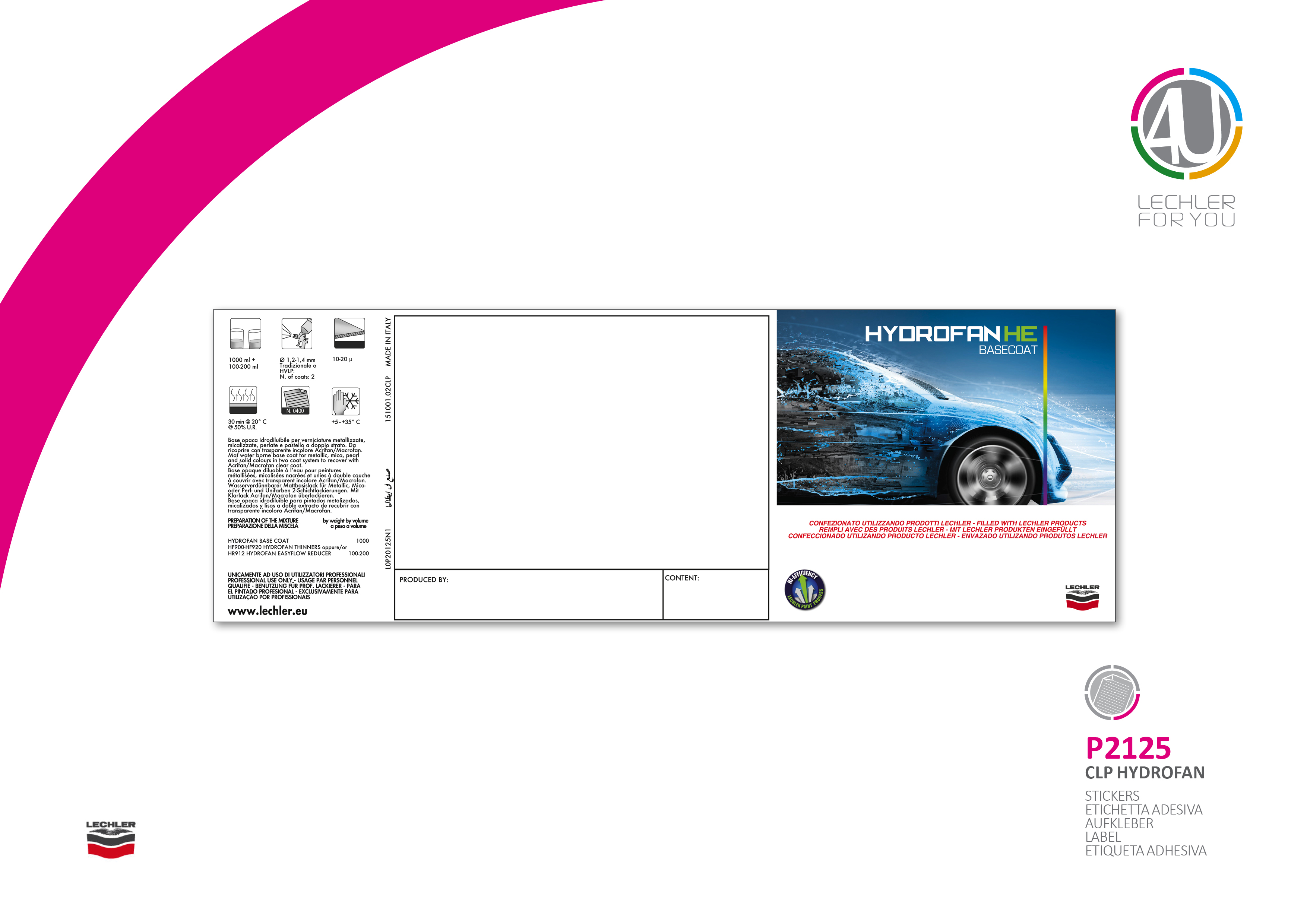 Lechler Hydrofan-Label für Dose